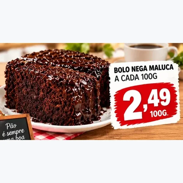 Bolo Nega Maluca