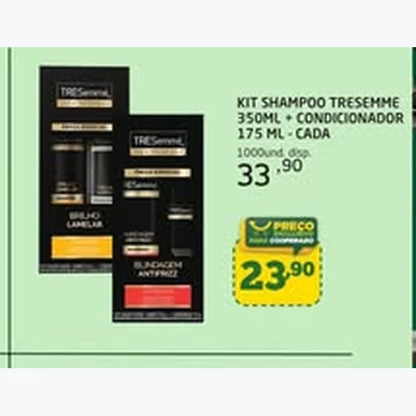 Recorte do encarte de Shampoo e Condicionador TRESemmé 2 un × 175 ml