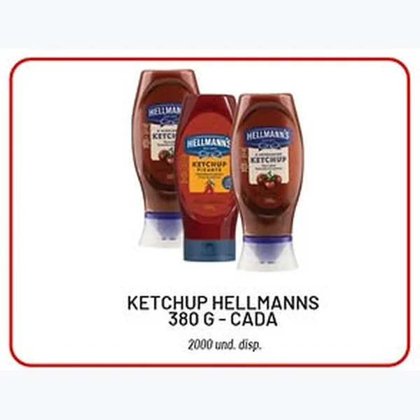 Recorte do encarte de Ketchup Hellmanns 380 g