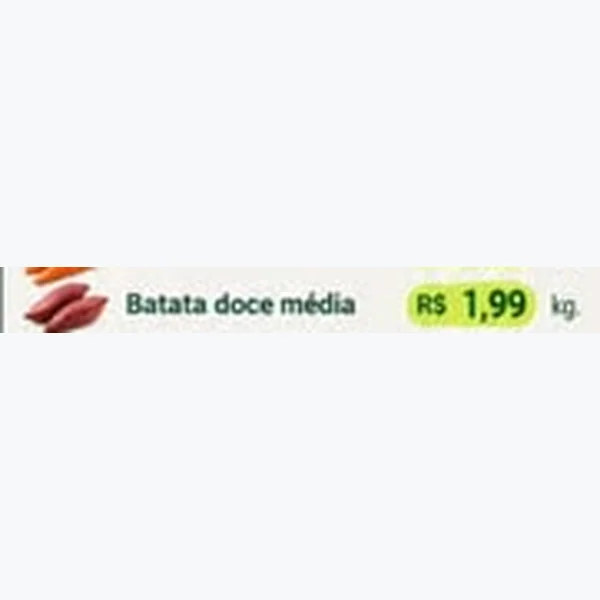 Recorte do encarte de Batata Doce Média