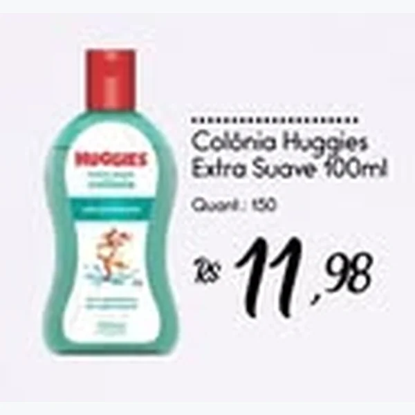 Recorte do encarte de Colônia Extra Suave Huggies 100 ml