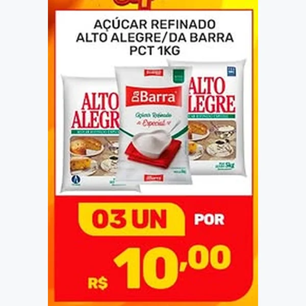 Recorte do encarte de Açúcar Refinado Alto Alegre 1 kg