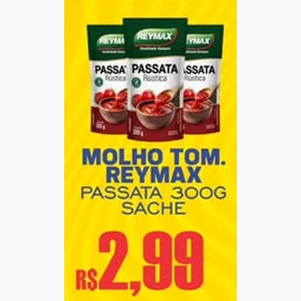 Molho de Tomate Passata Rústica Reymax 300 g
