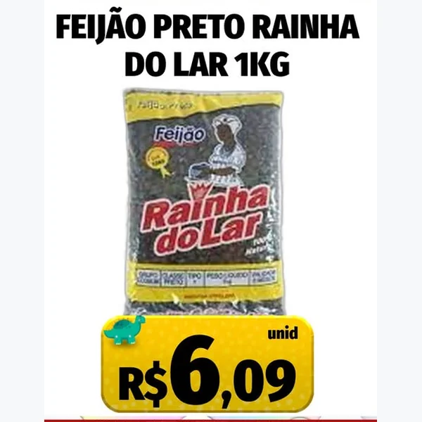 Recorte do encarte de Feijão Preto Rainha do Lar 1 kg
