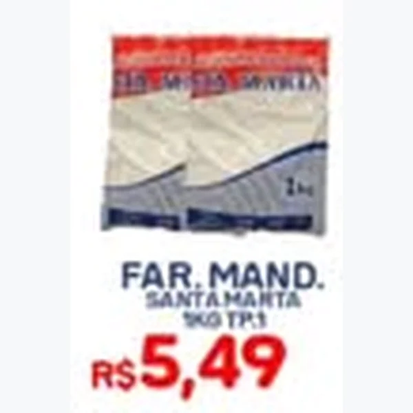 Recorte do encarte de Farinha de Mandioca Santa Marta 1 kg