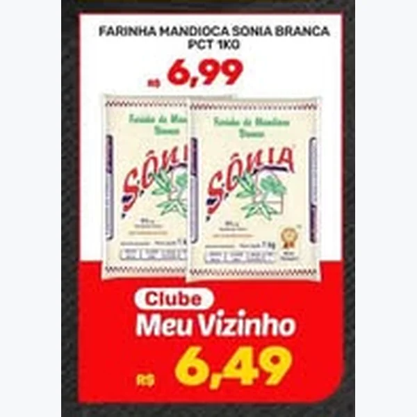 Recorte do encarte de Farinha de Mandioca Branca Sonia 1 kg