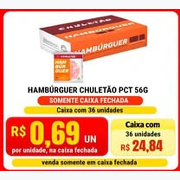 Hambúrguer Chuletão 36 un × 56 g