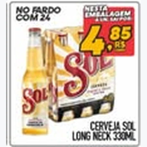 Recorte do encarte de Cerveja Sol 330 ml