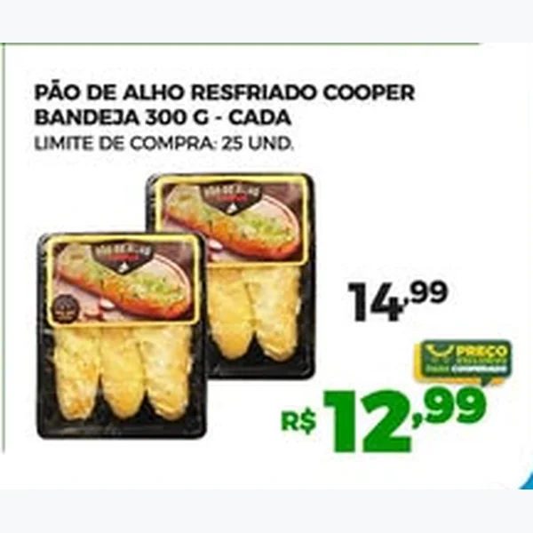 Recorte do encarte de Pão de Alho Resfriado Cooper 300 g
