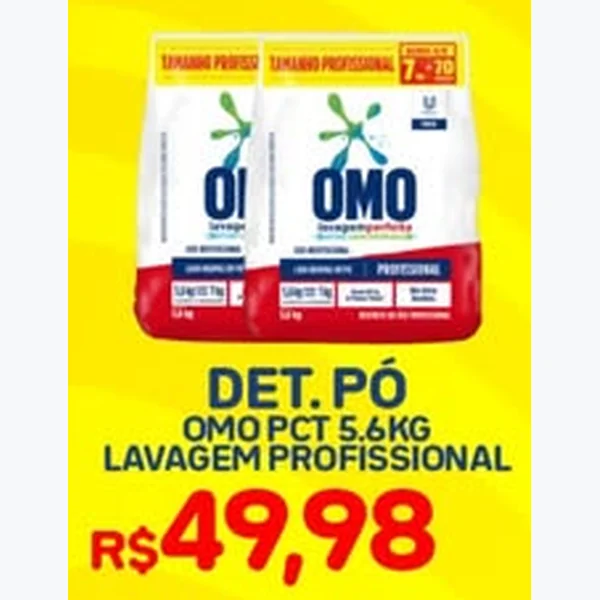 Recorte do encarte de Detergente em Pó Lavagem Profissional Omo 5,6 kg