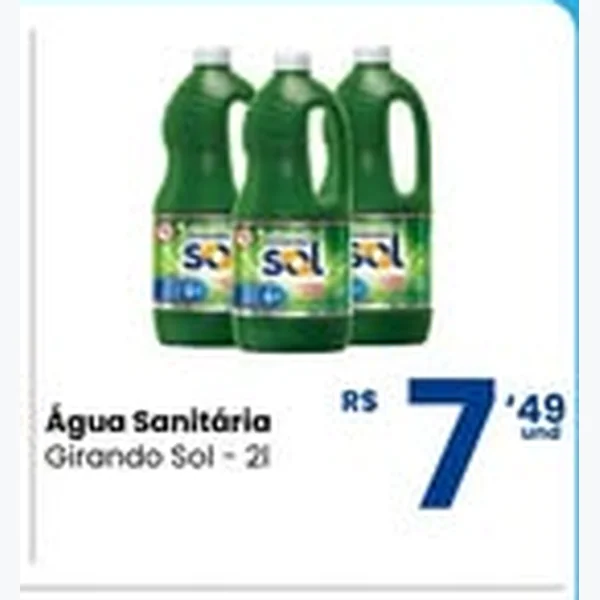 Recorte do encarte de Água Sanitária Girando Sol 2 L