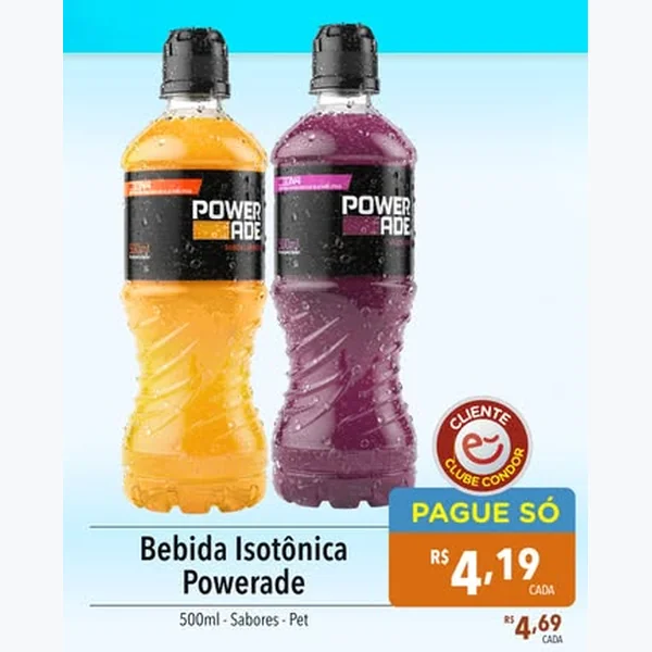 Recorte do encarte de Bebida Isotônica Powerade 500 ml