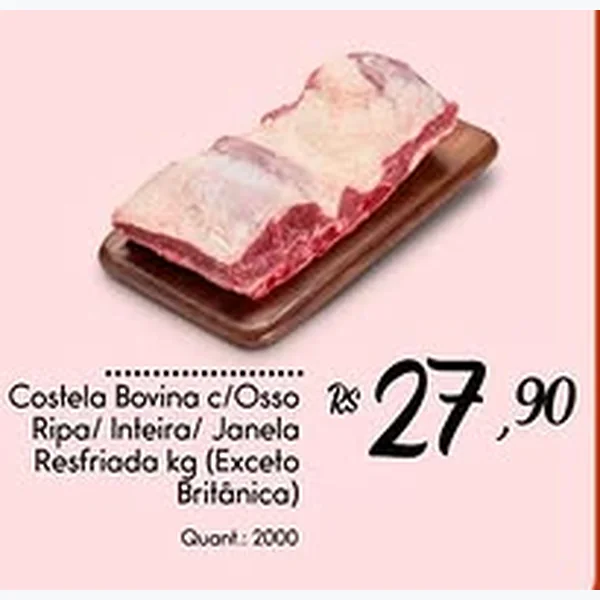 Costela Bovina C/osso Ripa/inteira/janela Resfriada