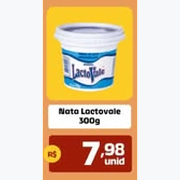 Recorte do encarte de Nata Lactovale 300 g