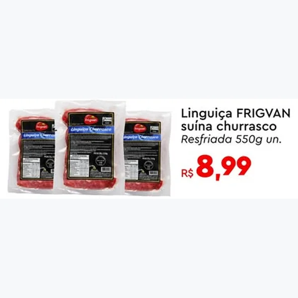 Linguiça Suína Churrasco Resfriada FRIGVAN 550 g