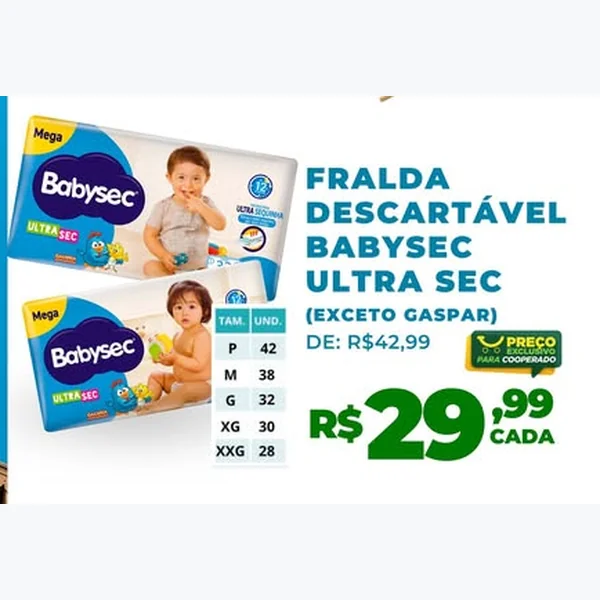Fralda Descartável Ultra Sec Babysec