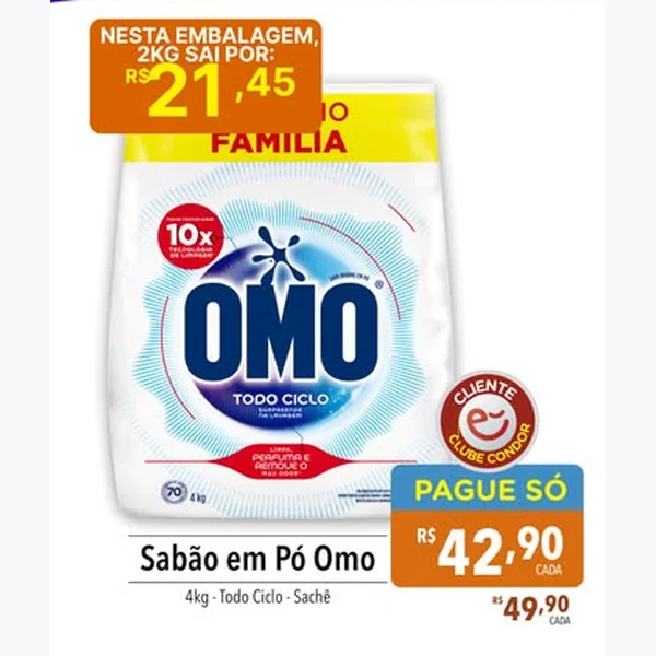 Sabão em Pó Todo Ciclo Omo 4 kg