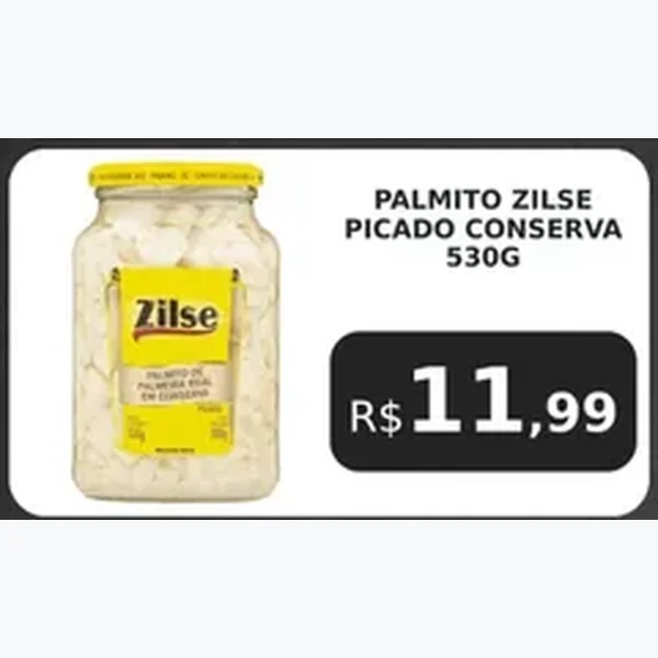Recorte do encarte de Palmito Picado Conserva Zilse 530 g