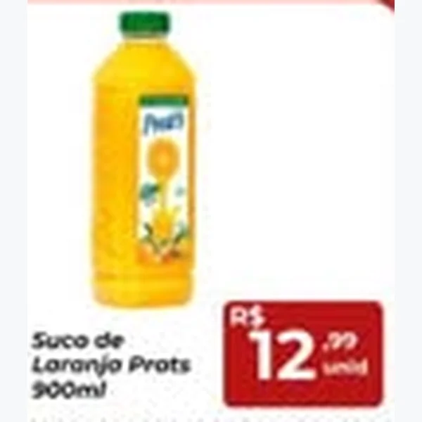 Recorte do encarte de Suco de Laranja Prats 900 ml