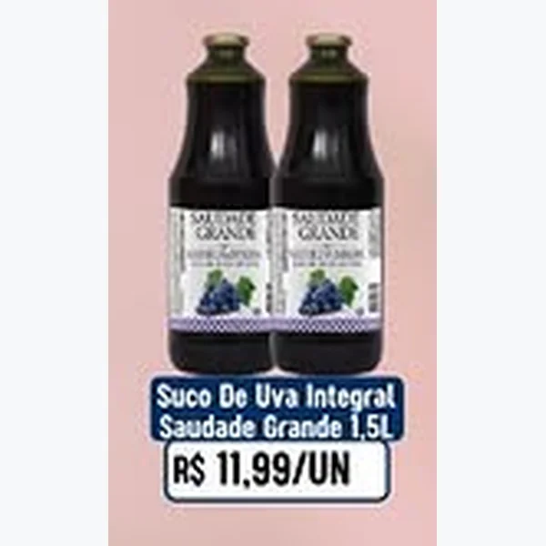 Recorte do encarte de Suco de Uva Integral Saudade 1,5 L