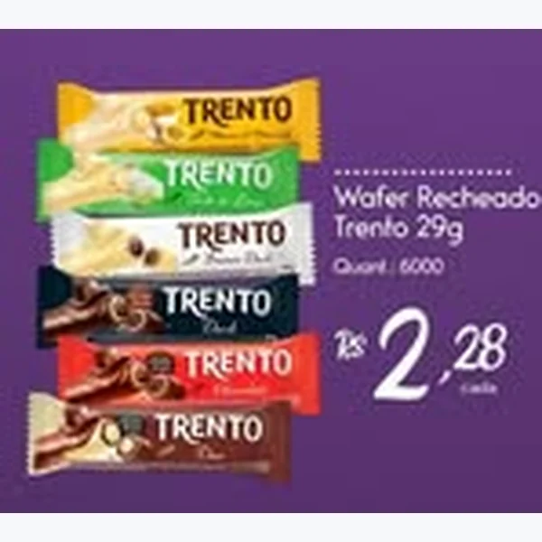 Recorte do encarte de Wafer Recheado Trento 29 g