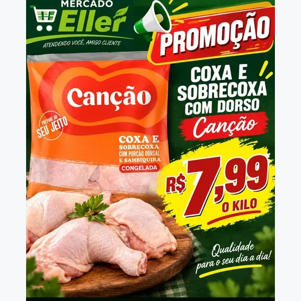 Coxa e Sobrecoxa com Dorso Congelada Canção