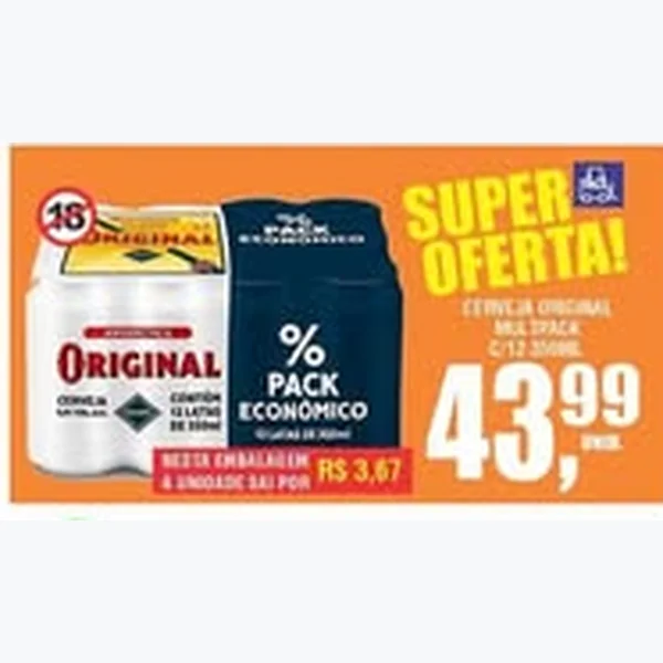 Recorte do encarte de Cerveja Original 12 un × 350 ml
