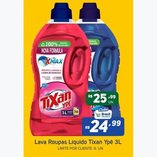 Lava Roupas Líquido Tixan Ypê 3 L