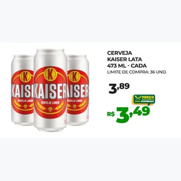 Cerveja Lager Kaiser 473 ml