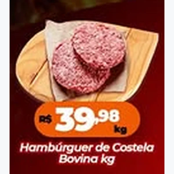 Recorte do encarte de Hambúrguer de Costela Bovino