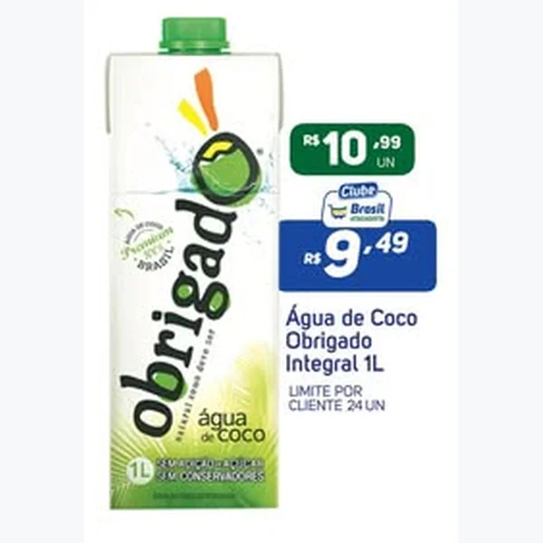 Água de Coco Integral Obrigado 1 L