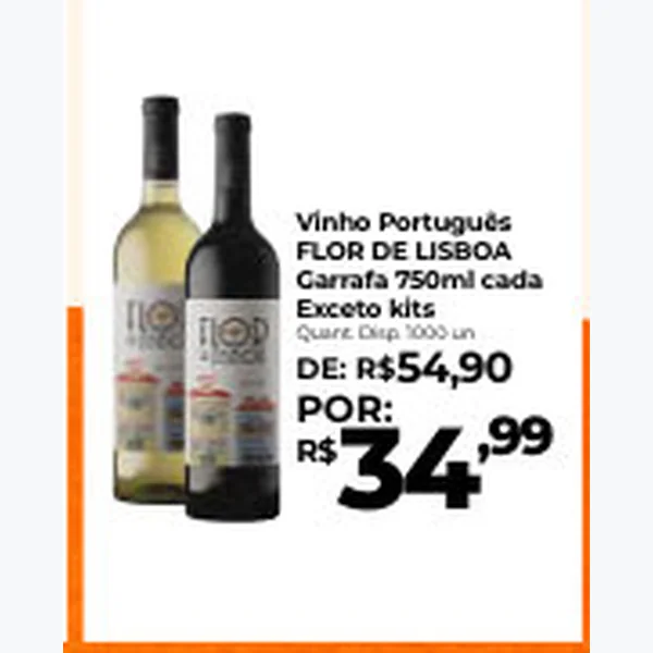 Recorte do encarte de Vinho Português Flor de Lisboa 750 ml