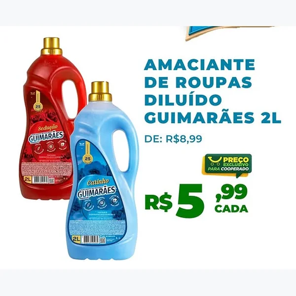Amaciante de Roupas Diluído Carinho Guimarães 2 L