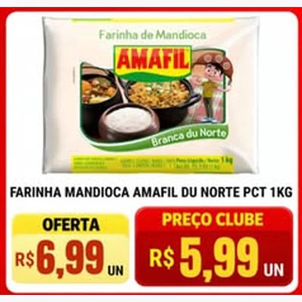 Recorte do encarte de Farinha de Mandioca Branca do Norte Amafil 1 kg
