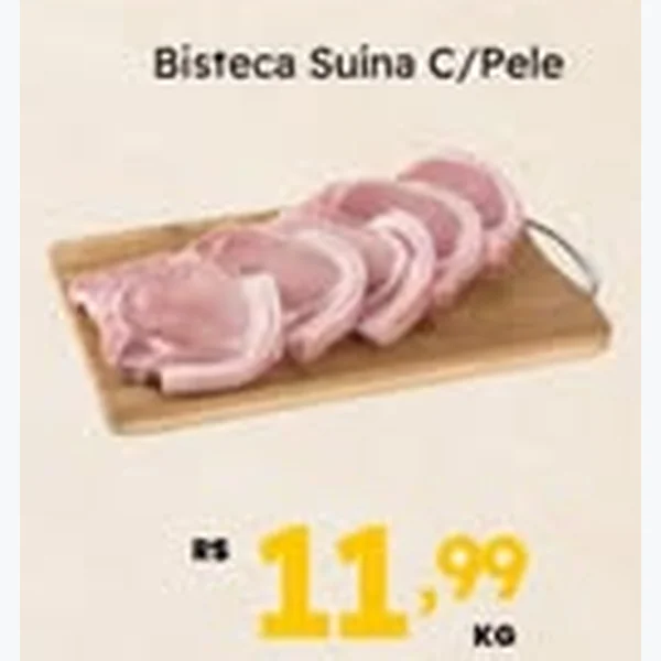 Recorte do encarte de Bisteca Suína C/pele