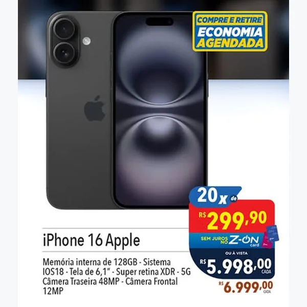 Recorte do encarte de Iphone 16 Apple