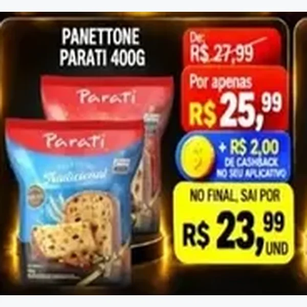 Recorte do encarte de Panettone Parati 400 g