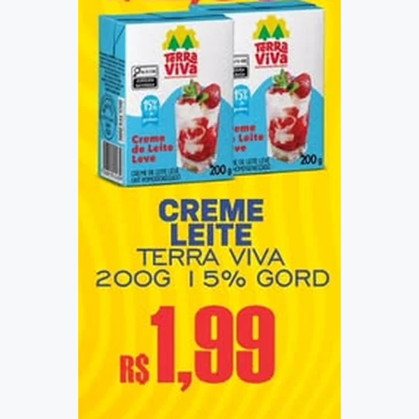 Recorte do encarte de Creme de Leite Terra Viva 200 g