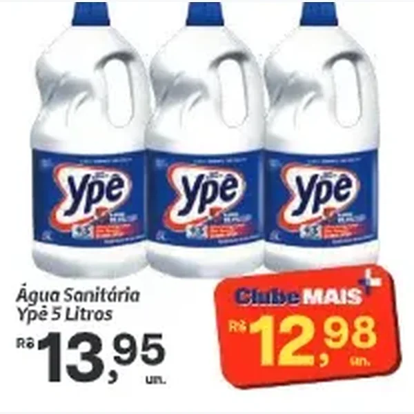 Recorte do encarte de Água Sanitária Ypê 5 L