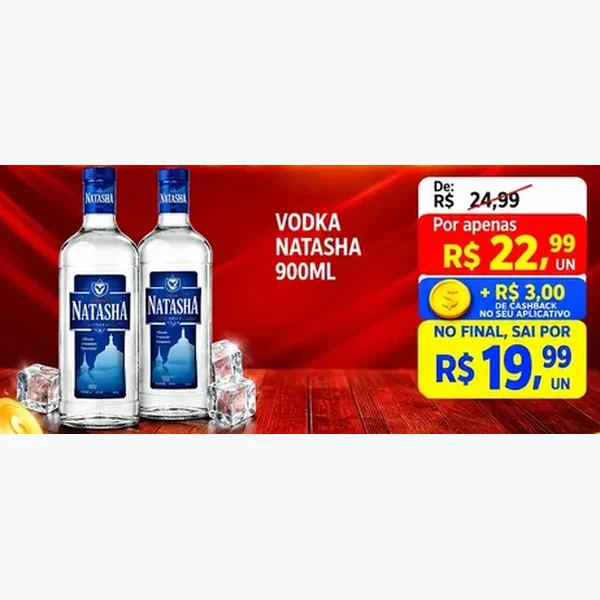 Recorte do encarte de Vodka Natasha 900 ml