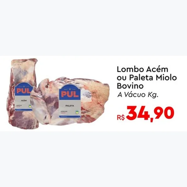 Recorte do encarte de Lombo Acém Bovino PUL