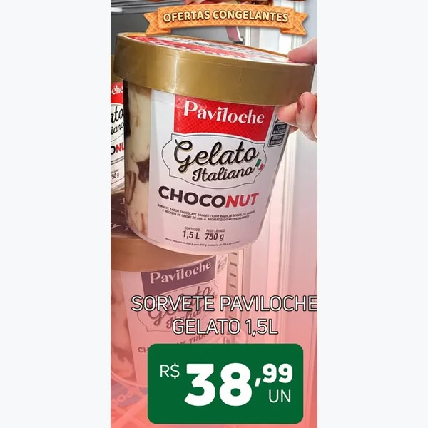 Recorte do encarte de Gelato Italiano Choconut Paviloche 1,5 L