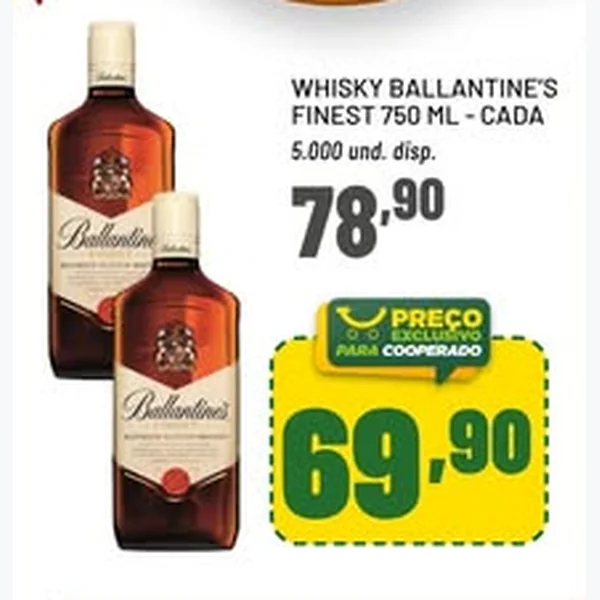 Recorte do encarte de Whisky Ballantine's 750 ml