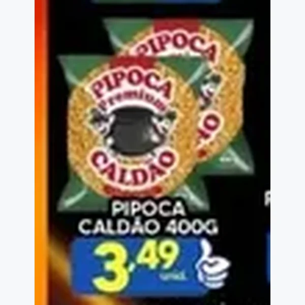 Recorte do encarte de Pipoca Pipoca Caldão 400 g