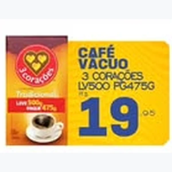Recorte do encarte de Café a Vácuo 3 Corações 475 g