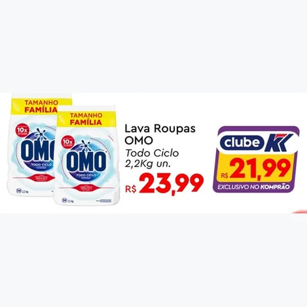 Lava Roupas Todo Ciclo OMO 2,2 kg