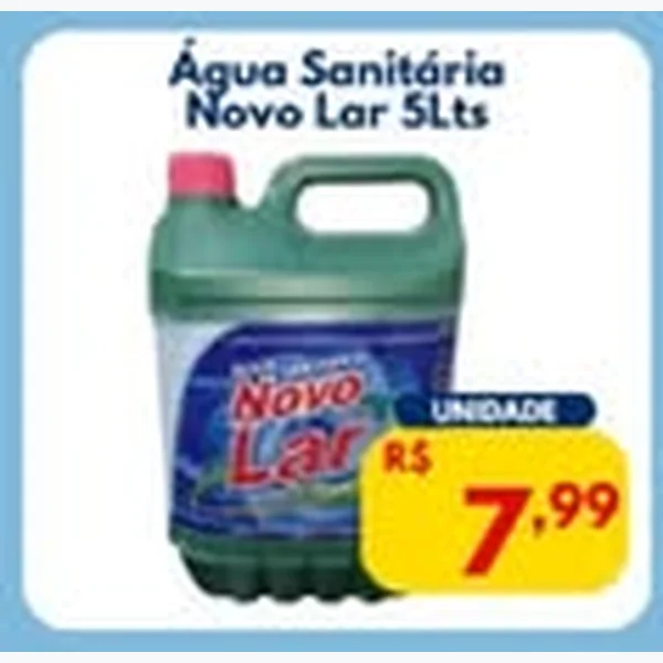 Recorte do encarte de Água Sanitária Novo Lar 5 L