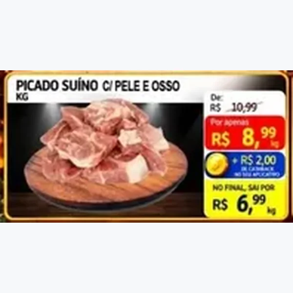 Picado Suíno C/ Pele e Osso