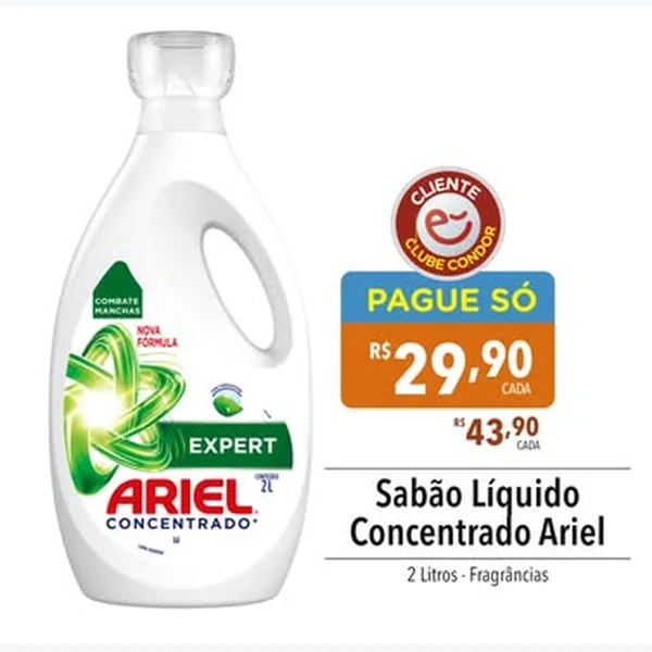 Sabão Líquido Concentrado Ariel 2 L