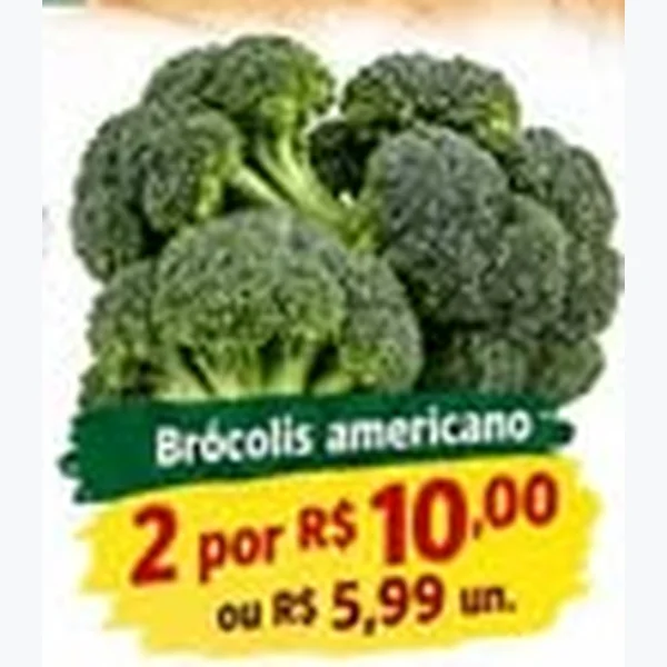 Recorte do encarte de Brócolis Americano